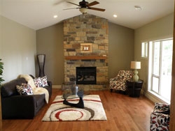 Custom home renovation of living room